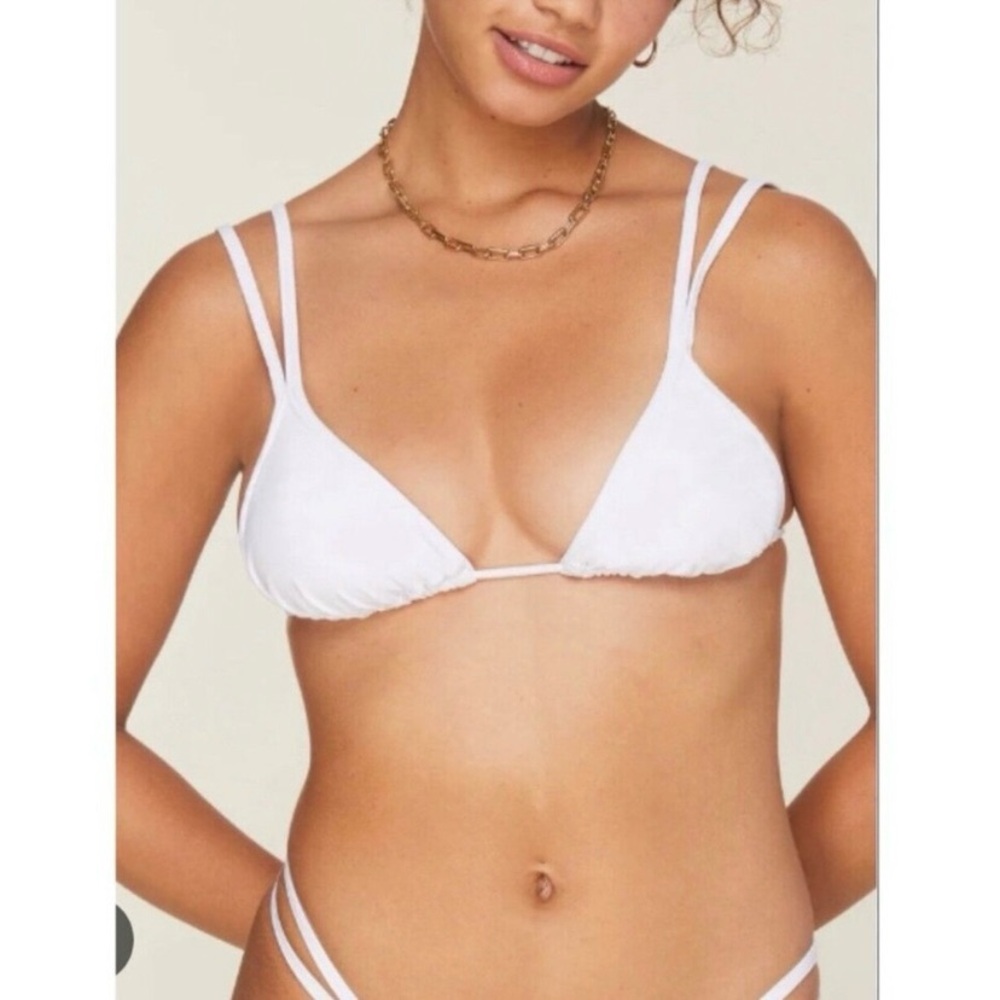 Andie x Demi Moore Size Large White Cannes Bikini Top Swimwear NWT